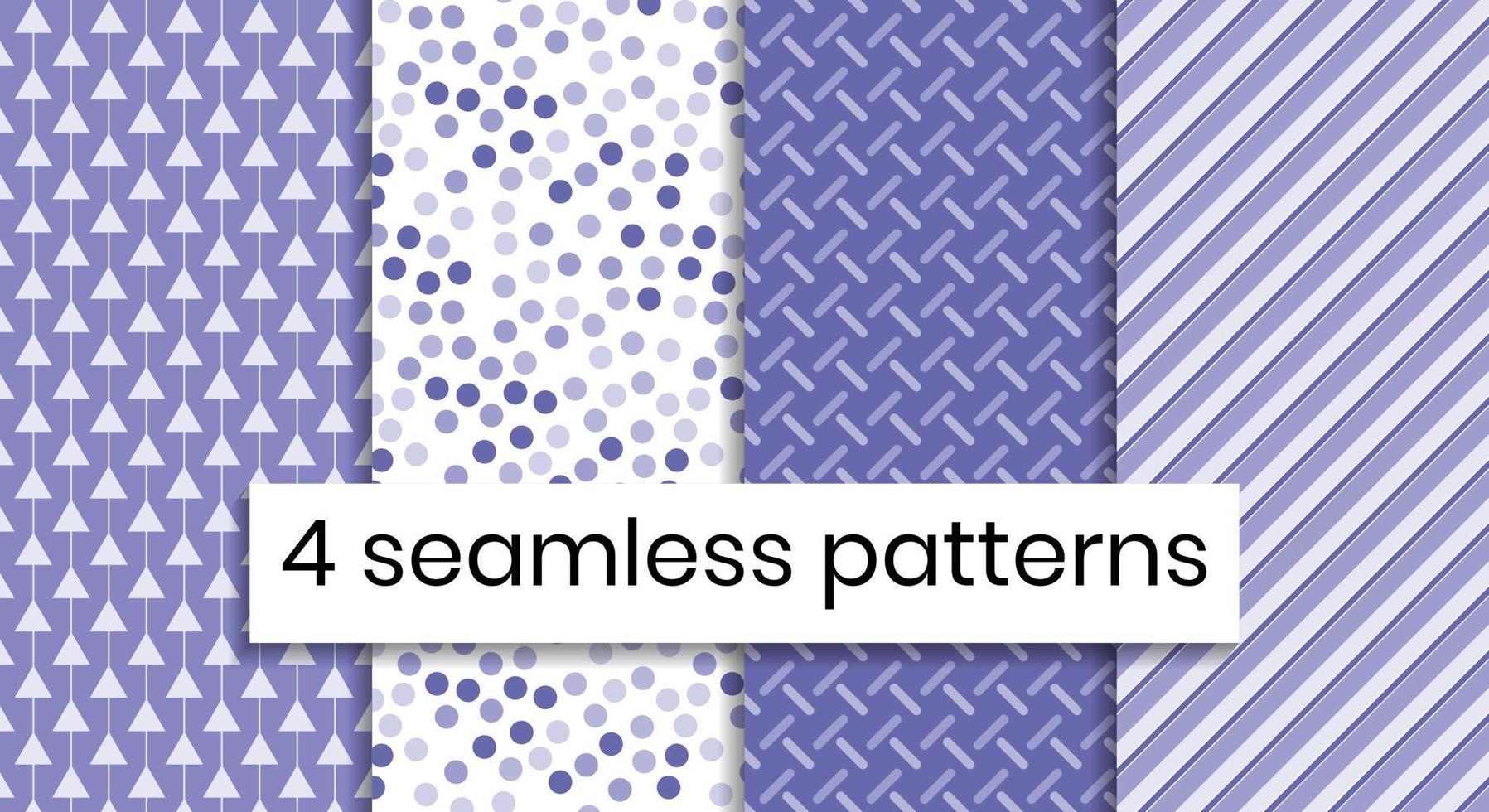 conjunto de patrones abstractos sin costuras en color muy peri vector