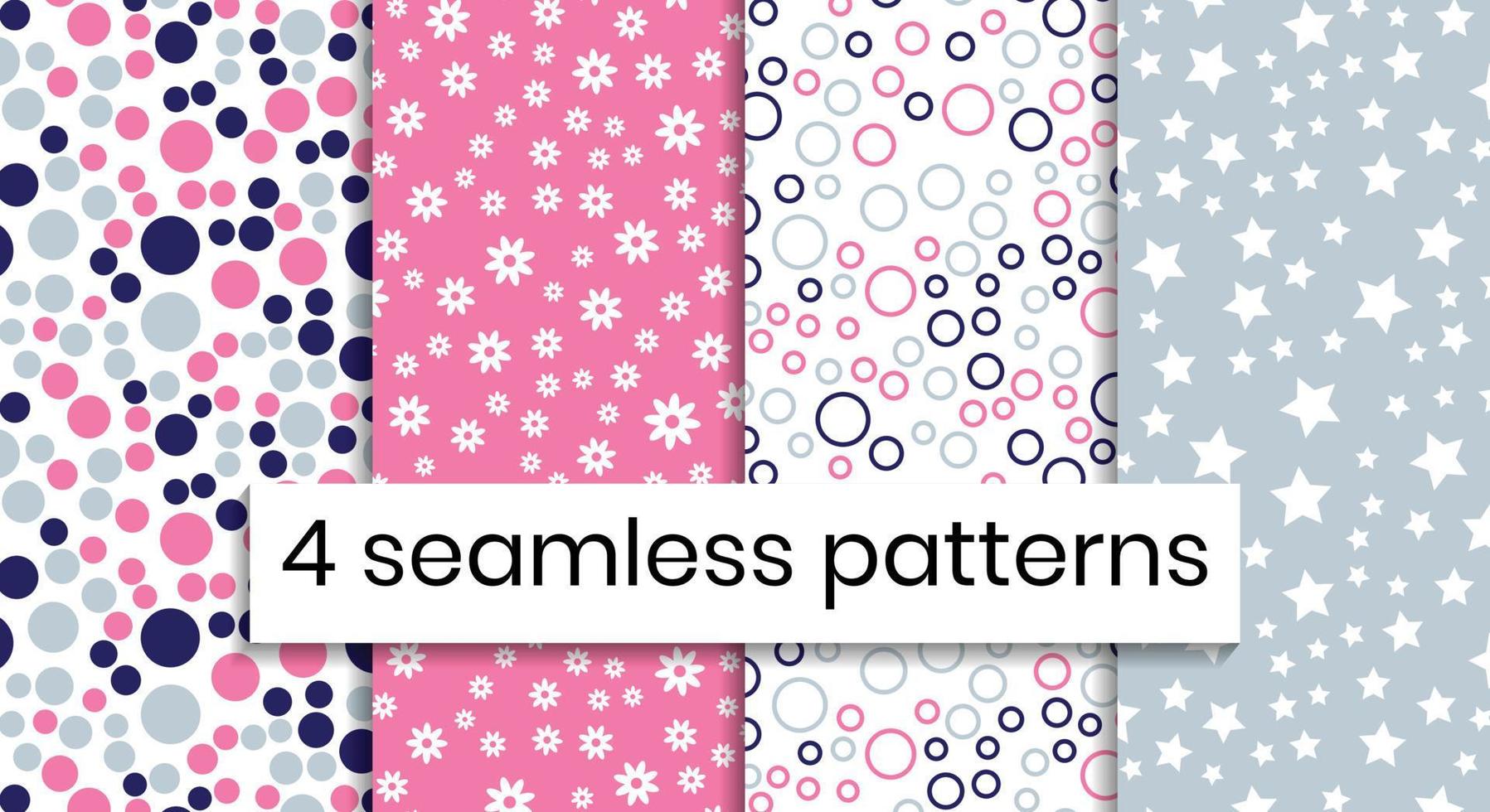 Set of seamless abstract pattern in pastel colors vector
