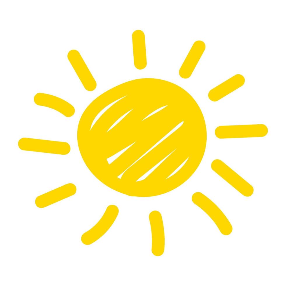 dibujado a mano sol icono vector ilustración
