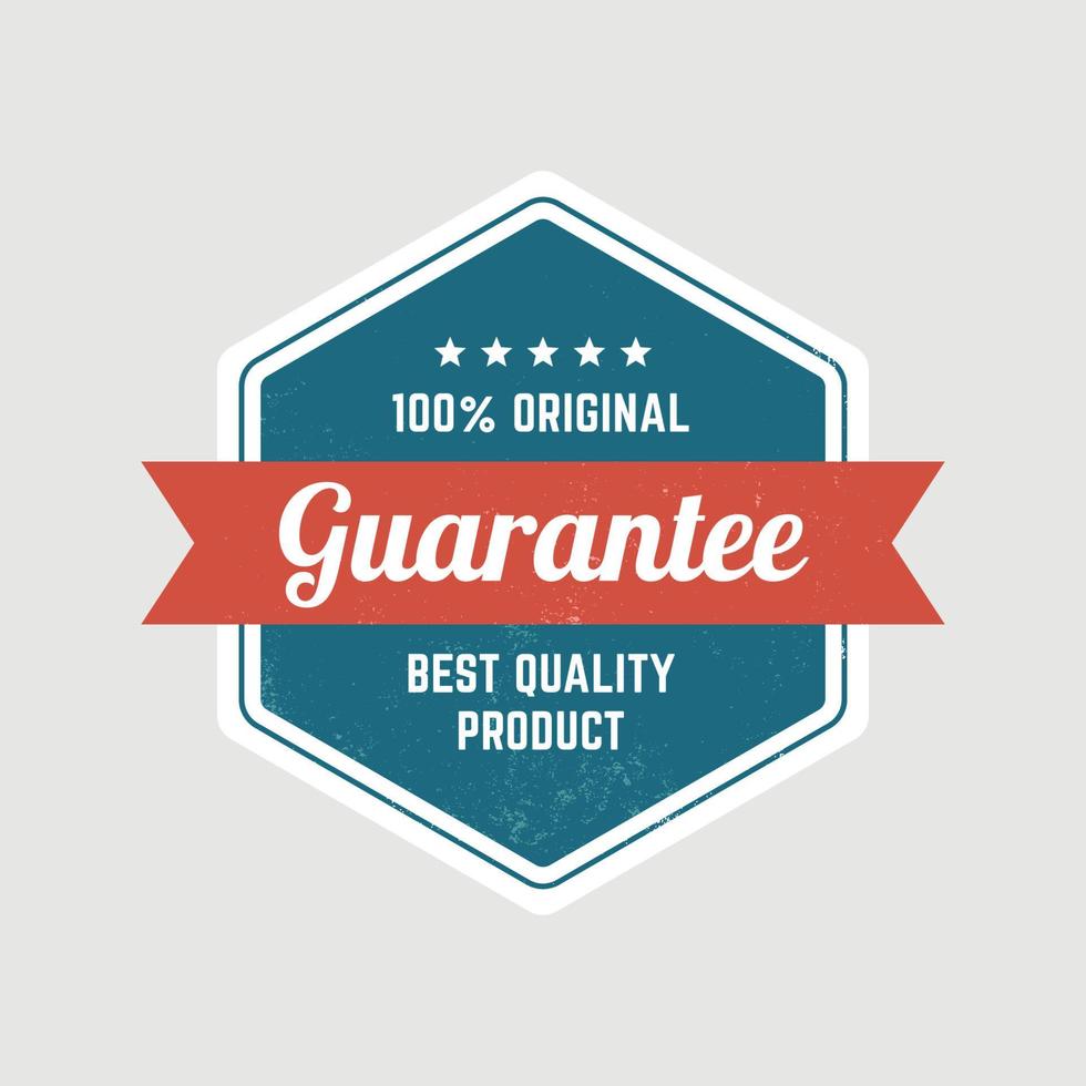 Vintage guarantee quality badge template design vector