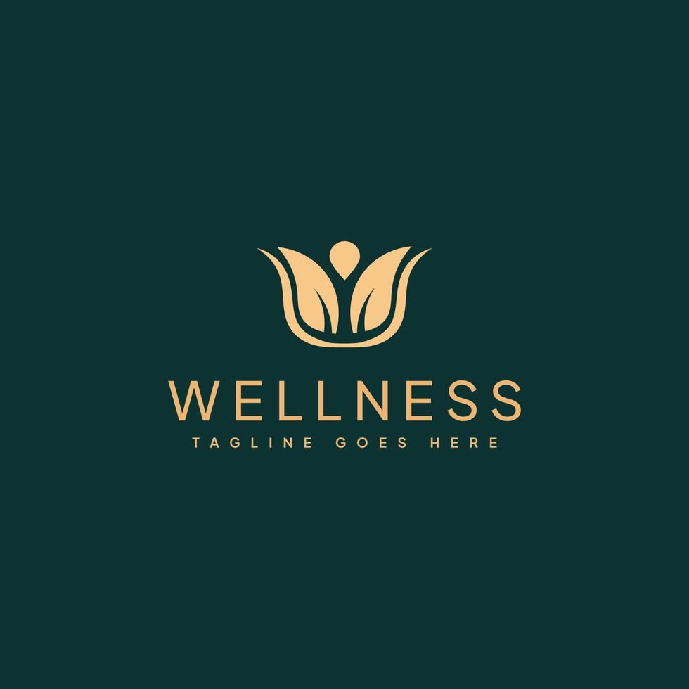 Luxury Flower Wellness logo Vector. vector