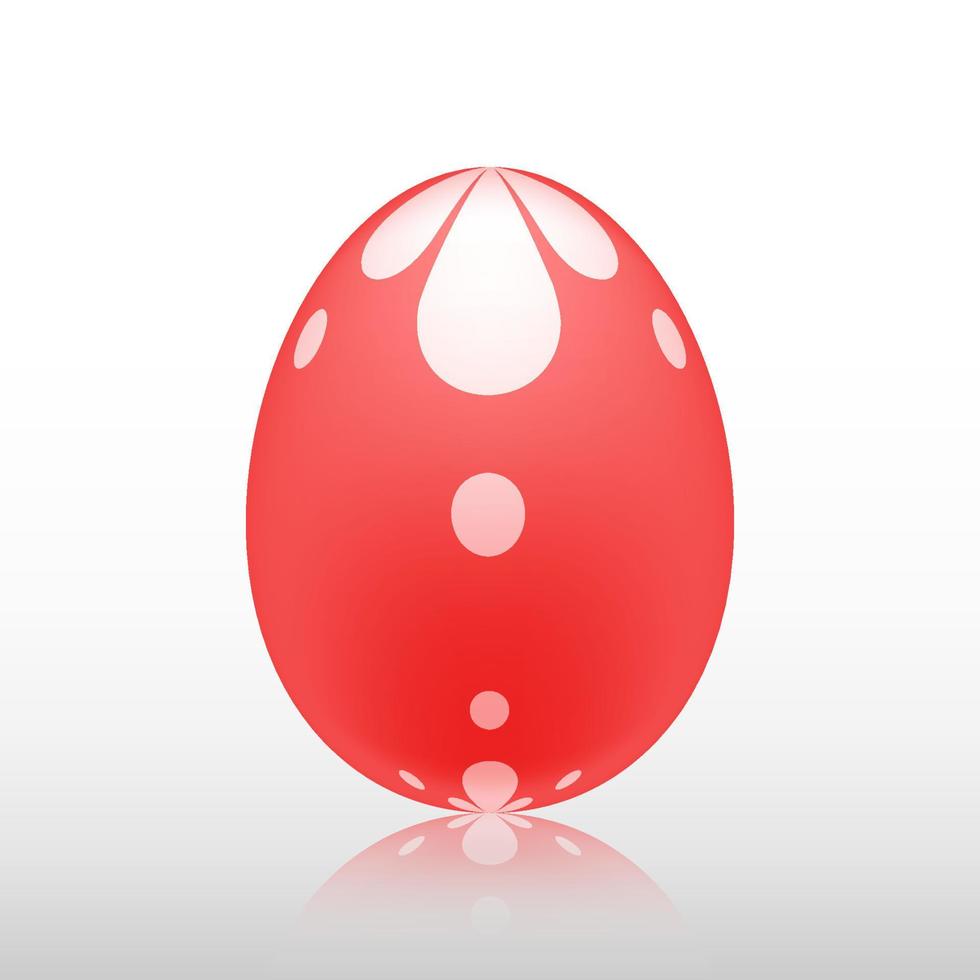 Red easter egg with Exotic pattern, vector, Illustration. vector