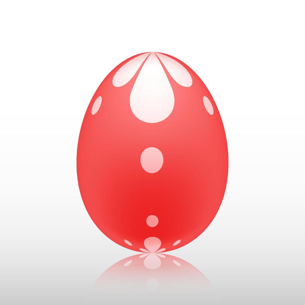 huevo de pascua rojo con patrón exótico, vector, ilustración. vector