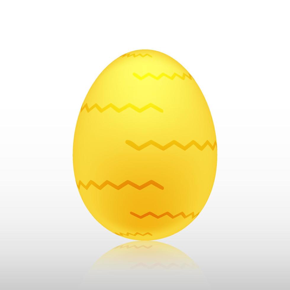 Yellow easter egg with Exotic pattern, vector, Illustration. vector