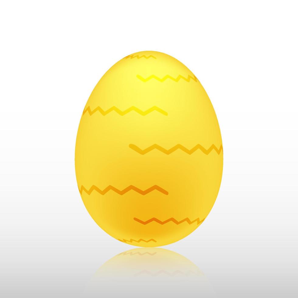 huevo de pascua amarillo con patrón exótico, vector, ilustración. vector