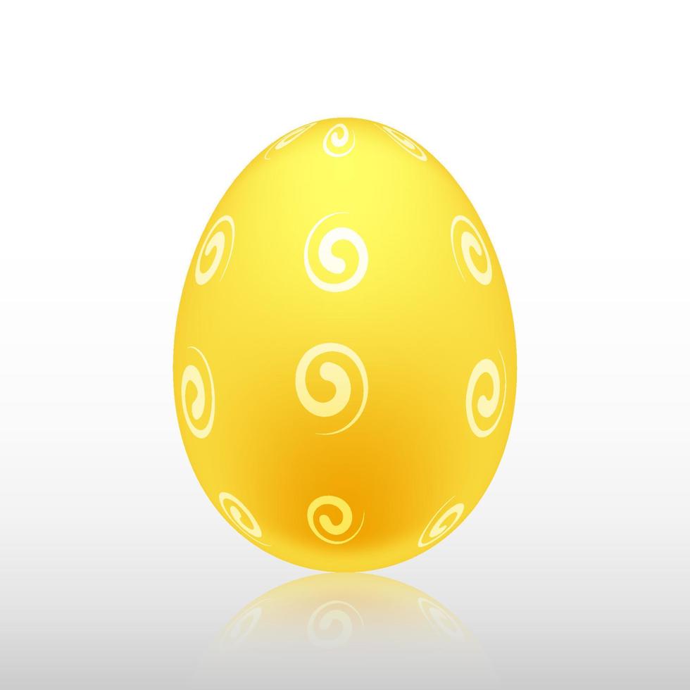 huevo de pascua amarillo con patrón exótico, vector, ilustración. vector