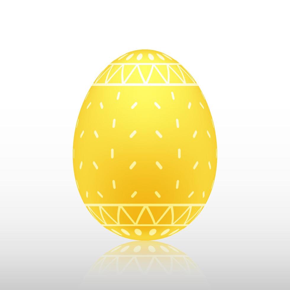 Yellow easter egg with Exotic pattern, vector, Illustration. vector