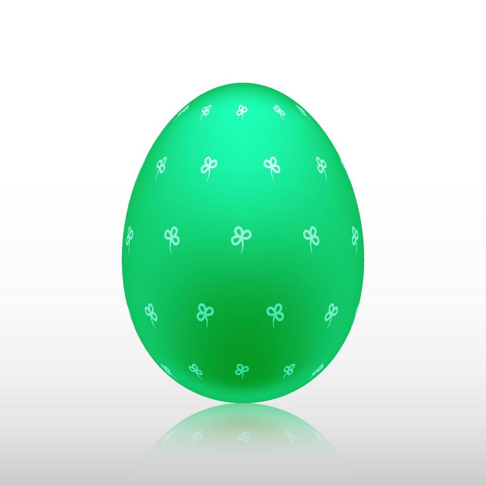 Green easter egg with Exotic pattern, vector, Illustration. vector