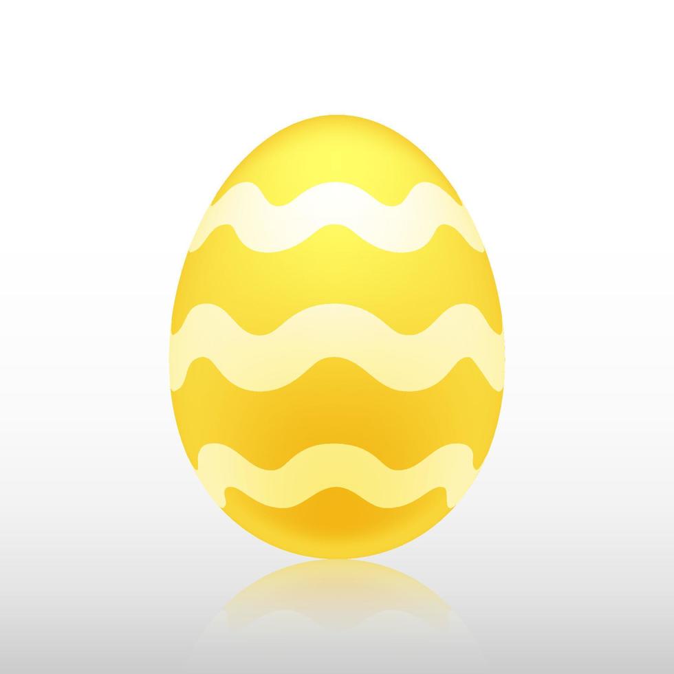 Yellow easter egg with Exotic pattern, vector, Illustration. vector
