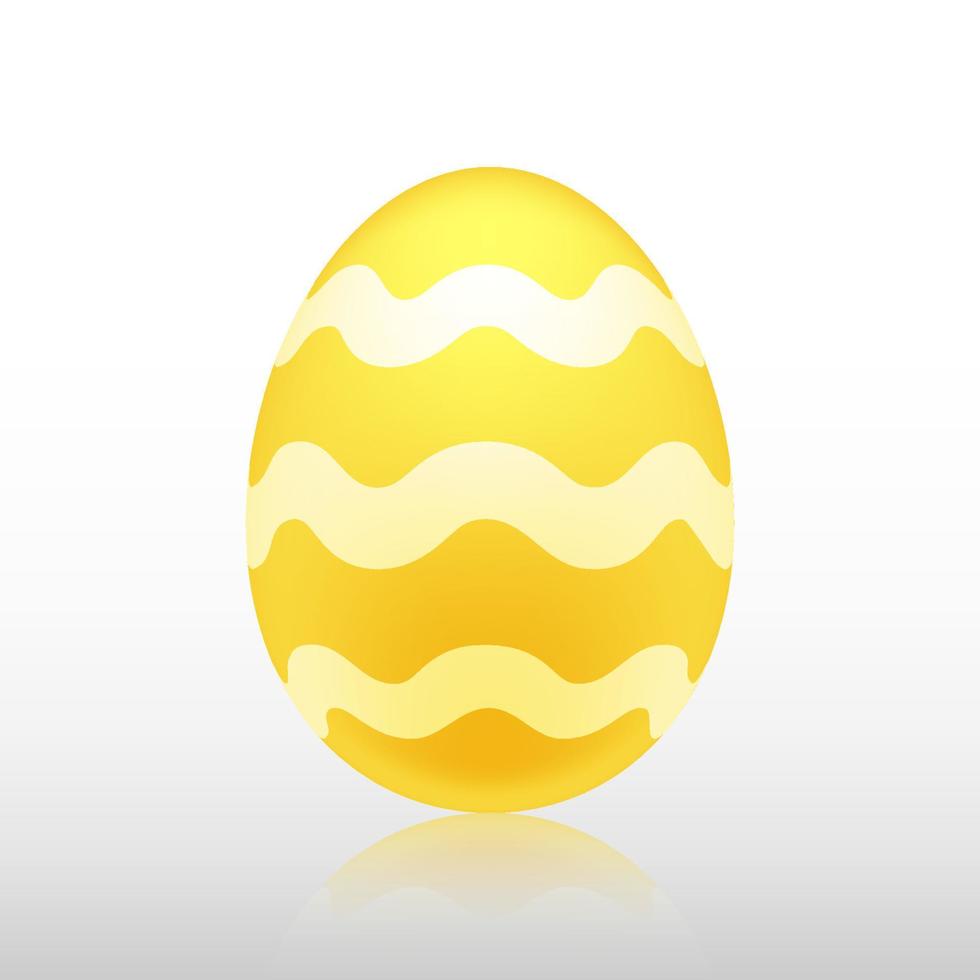 Yellow easter egg with Exotic pattern, vector, Illustration. vector