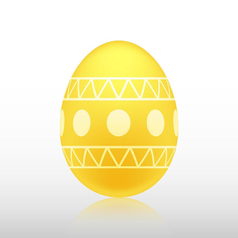 Yellow easter egg with Exotic pattern, vector, Illustration. vector