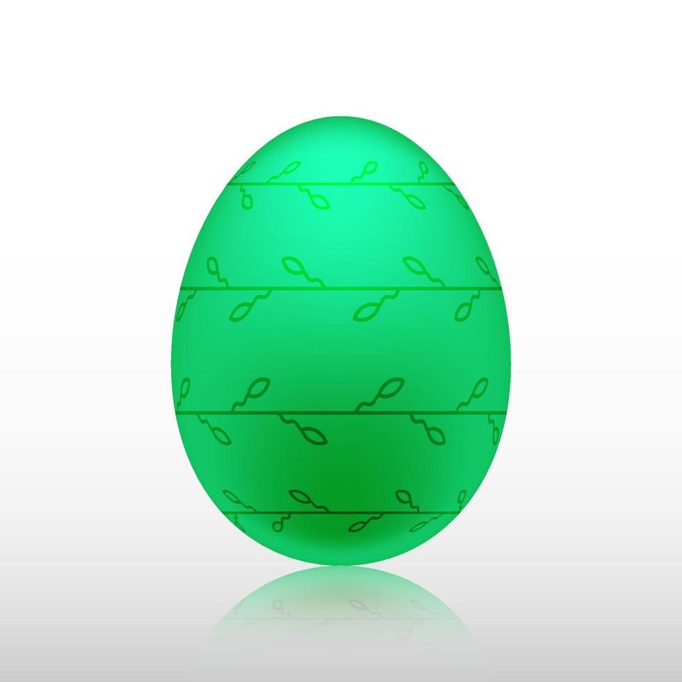 huevo de pascua verde con patrón exótico, vector, ilustración. vector