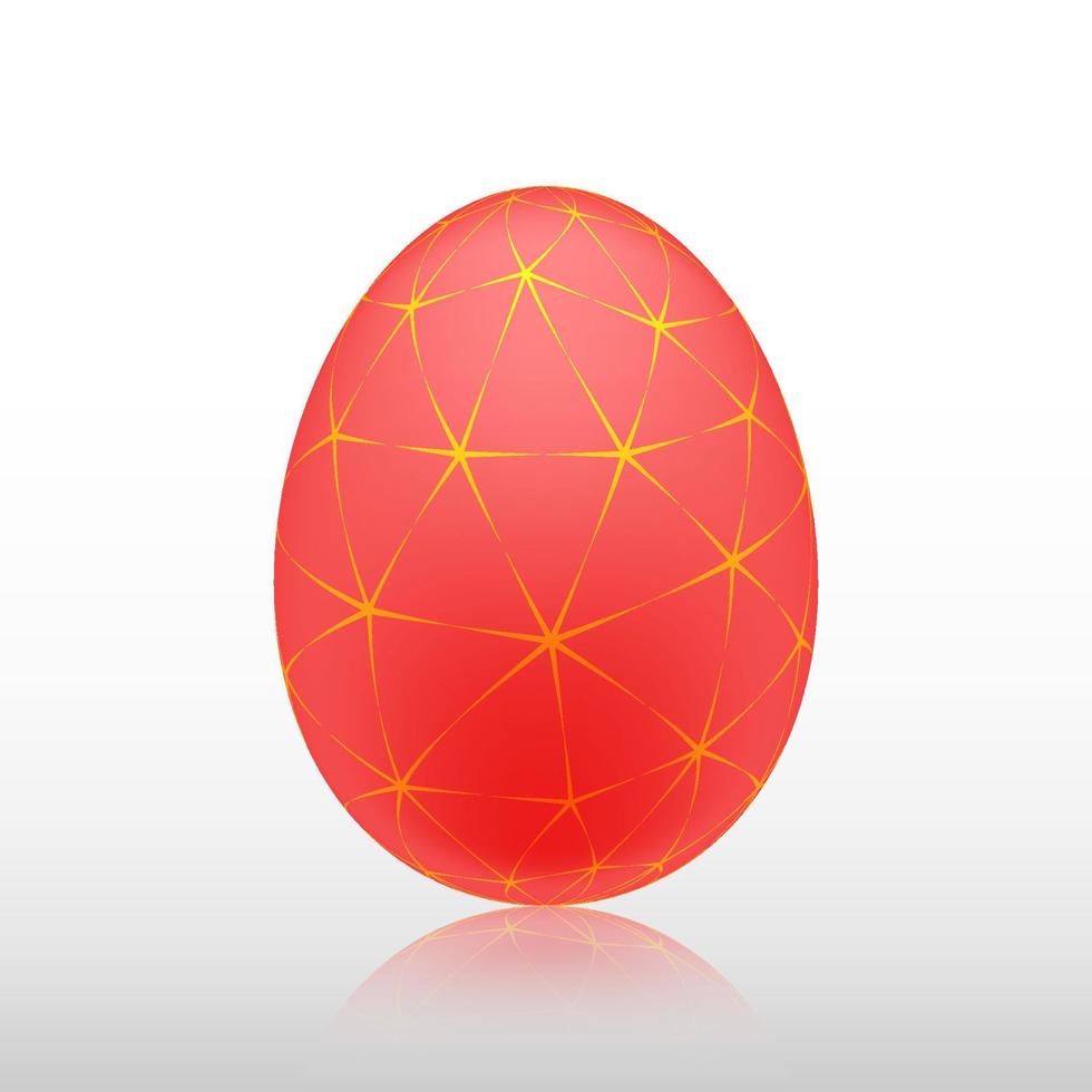 Red easter egg with Exotic pattern, vector, Illustration. vector