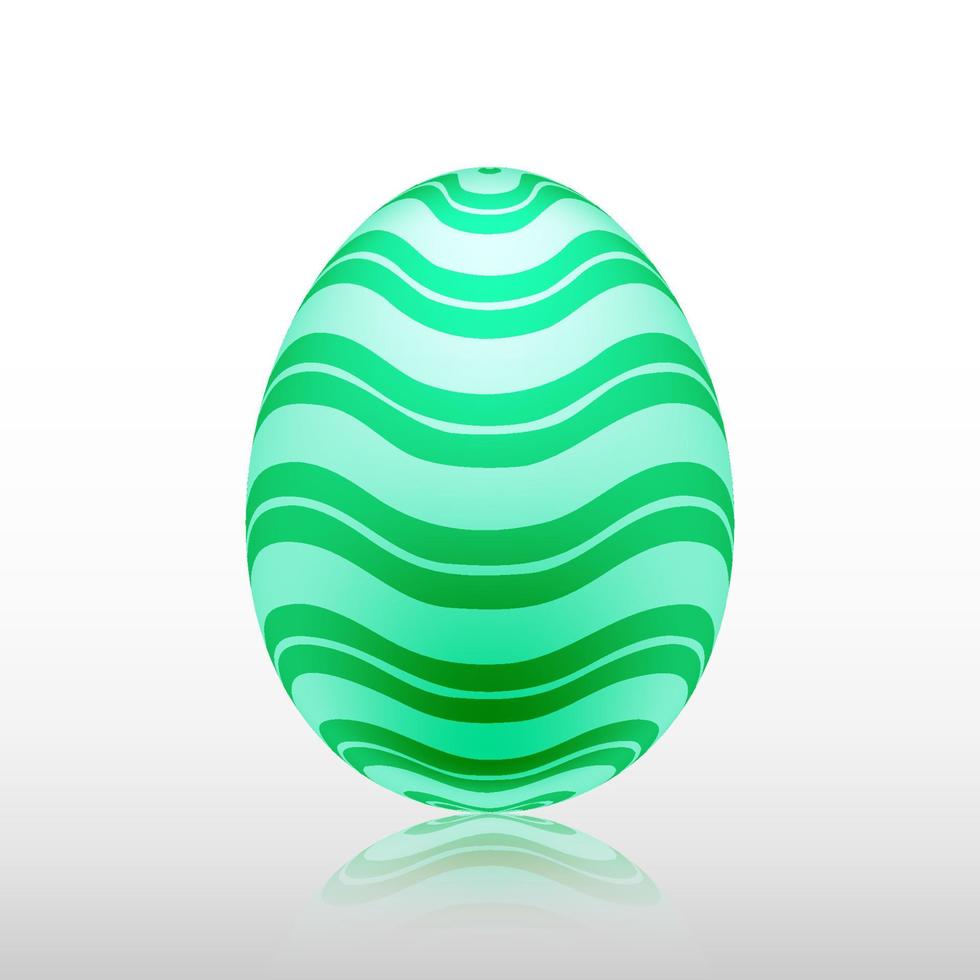 Green easter egg with Exotic pattern, vector, Illustration. vector