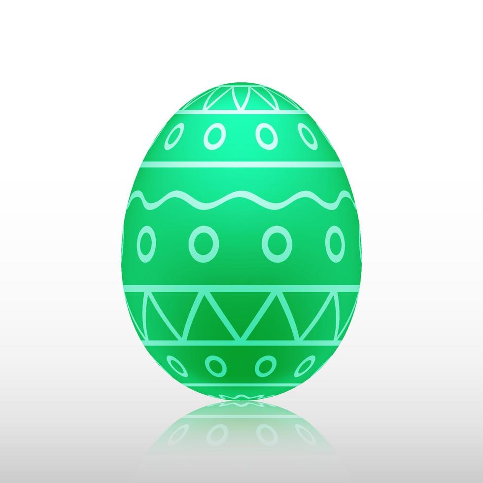 Green easter egg with Exotic pattern, vector, Illustration. vector