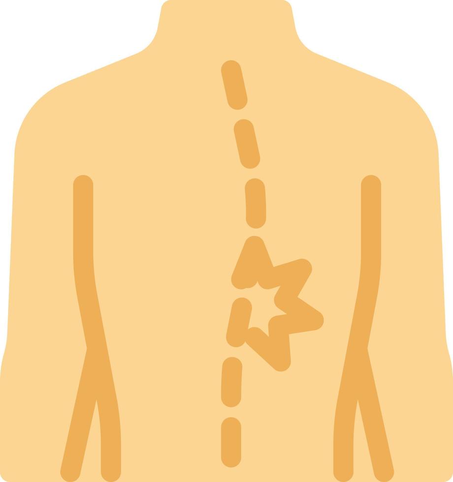 ilustración de vector de dolor de espalda en un fondo. símbolos de calidad premium. iconos vectoriales para concepto y diseño gráfico.