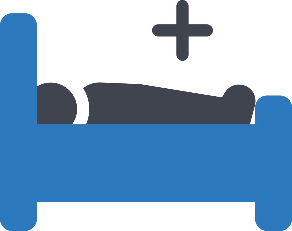 ilustración de vector de cama de paciente en un fondo. símbolos de calidad premium. iconos vectoriales para concepto y diseño gráfico.