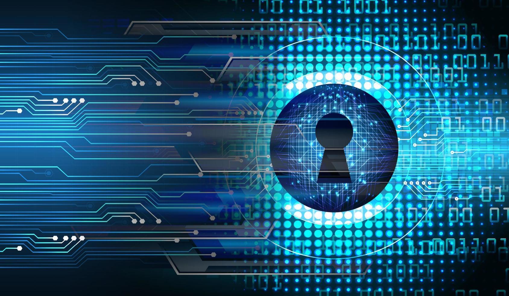 Closed Padlock on digital background, cyber security vector