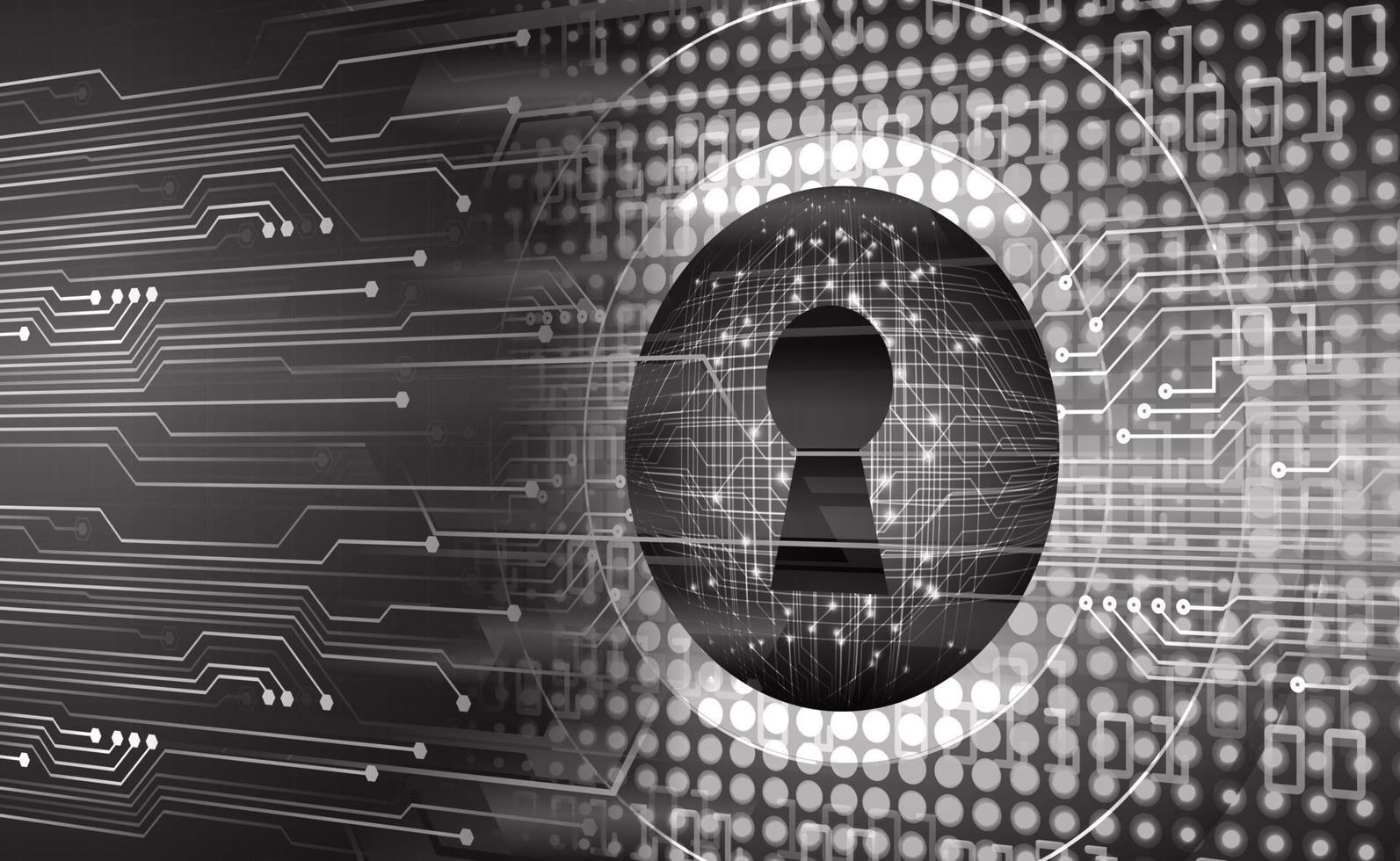 Closed Padlock on digital background, cyber security vector