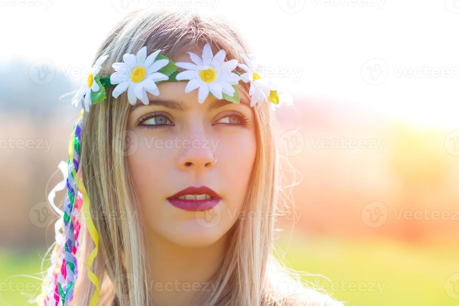 Portrait of hippie girl photo