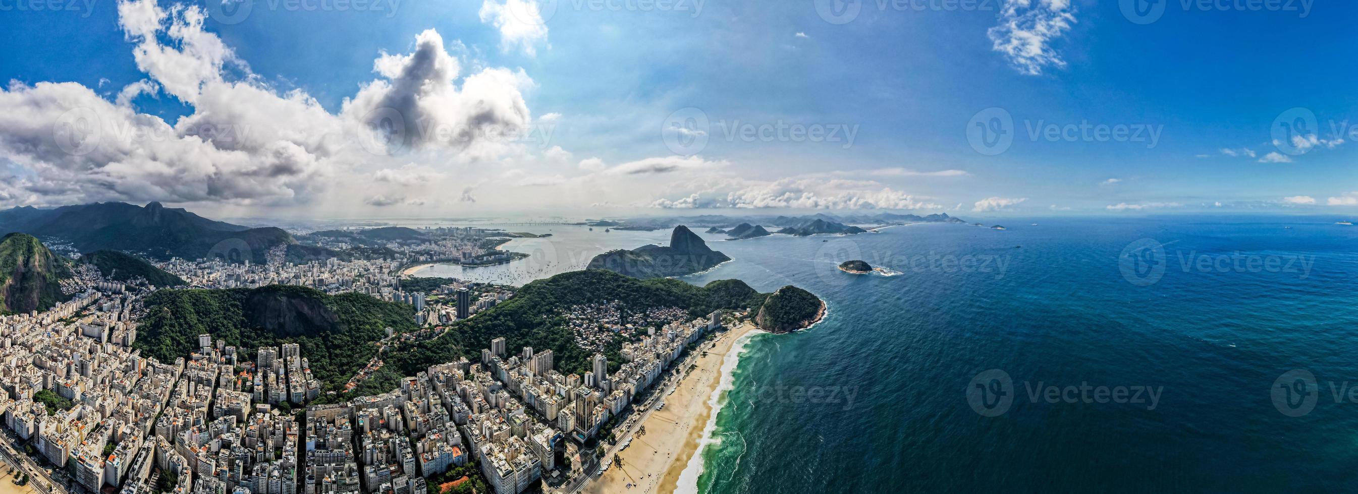 RPPC Aerial View COPACABANA Rio De Janeiro Brasil Coast Brazil Postcard 1960