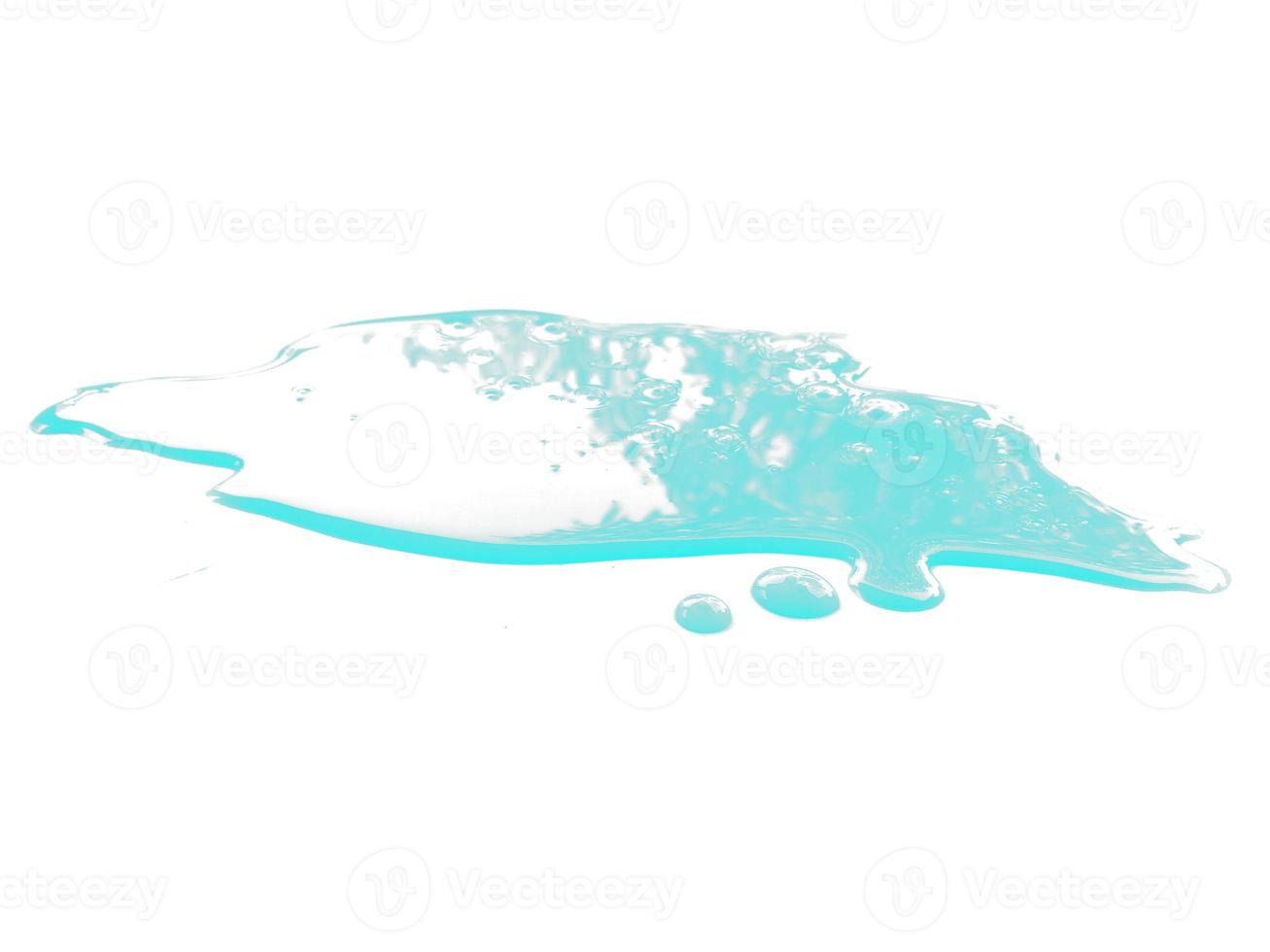 Water on white background. Texture of spilled water. Spilled water puddle isolated on white background photo