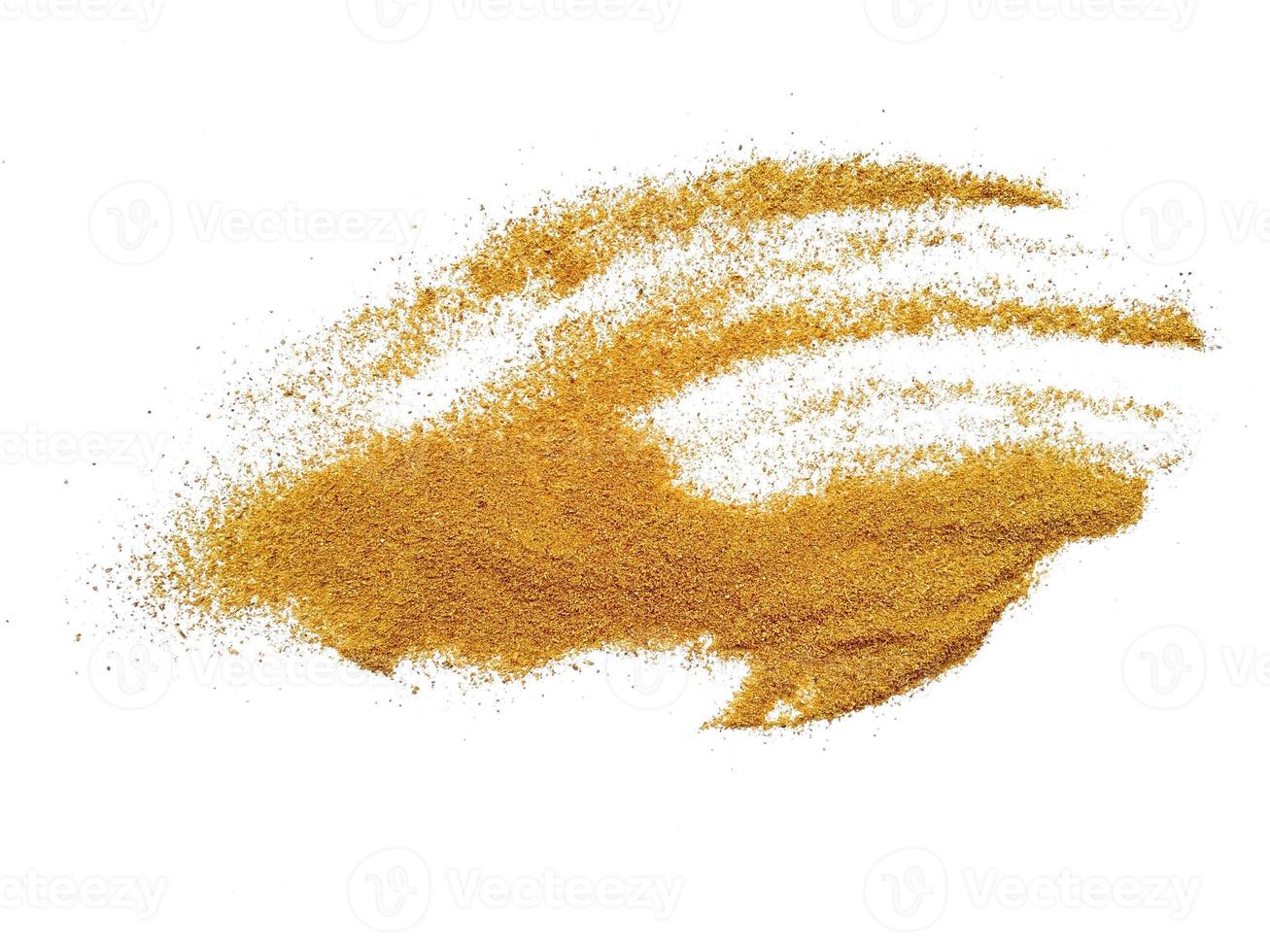 Wood sawdust.Pile of wood shavings or wood powder isolated on white background photo