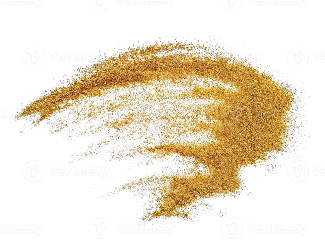 Wood sawdust.Pile of wood shavings or wood powder isolated on white background photo