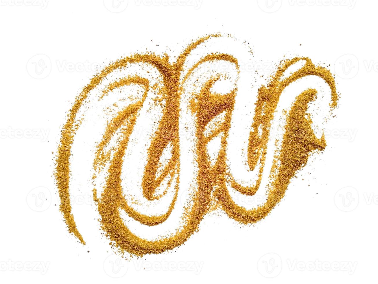 Wood sawdust.Pile of wood shavings or wood powder isolated on white background photo