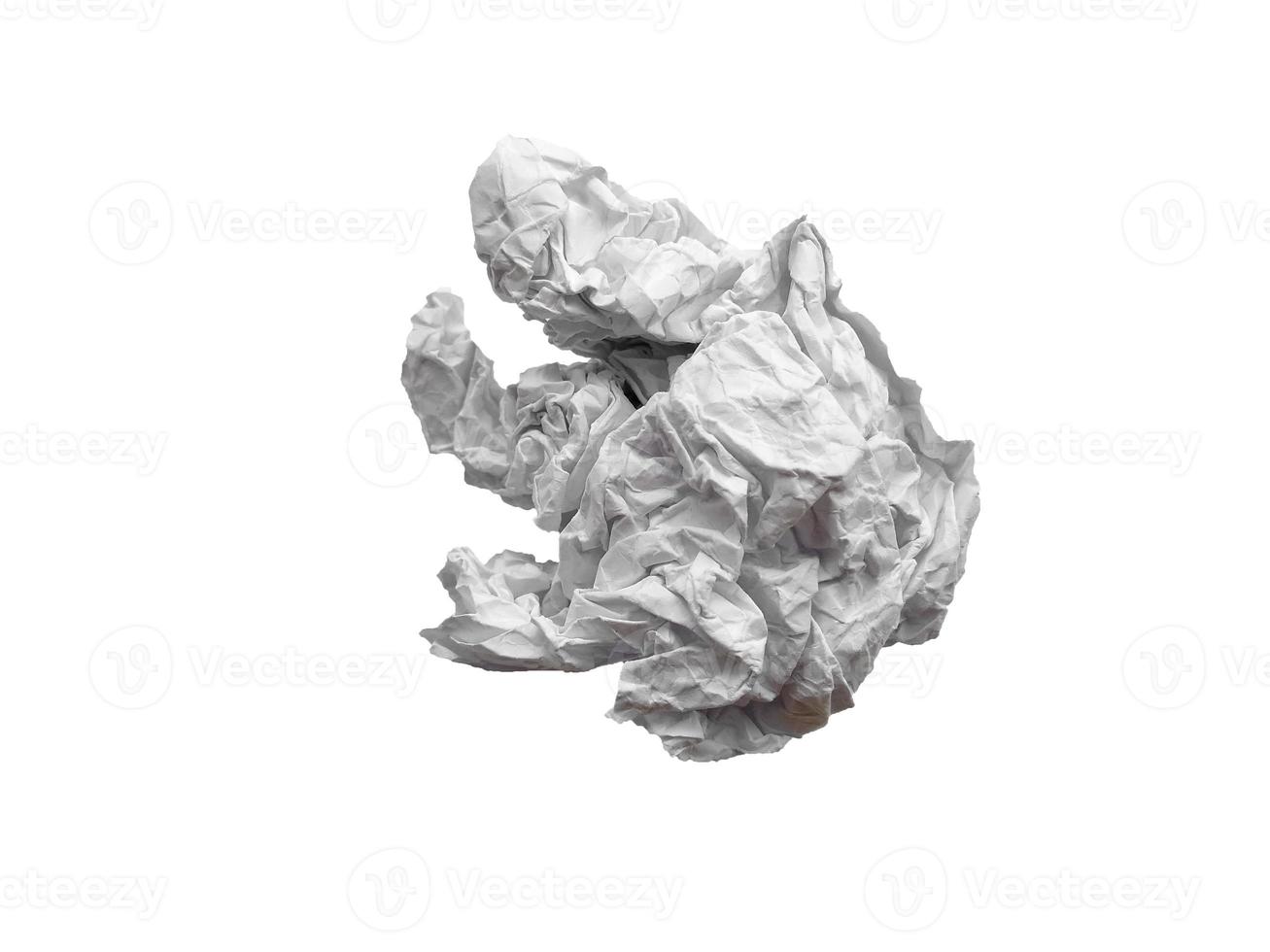 White crumpled paper texture for background. Crumpled paper isolated on white background photo