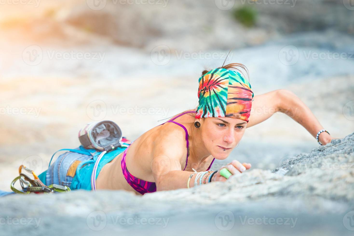 Woman in sport climbing photo
