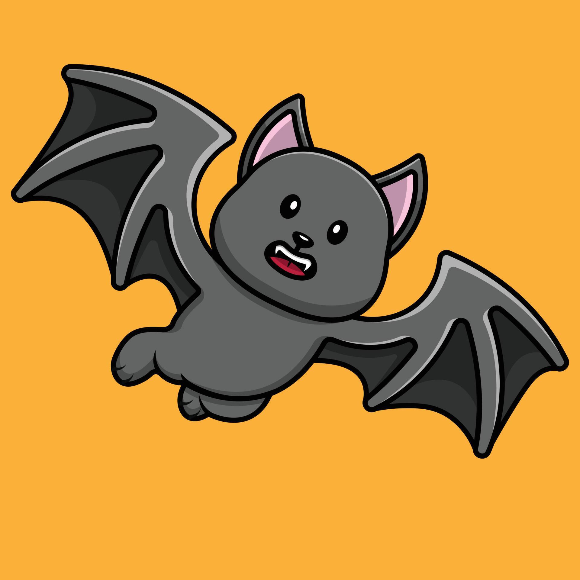 Cute Bat Flying Cartoon Vector Icon Illustration. Animal Icon Concept