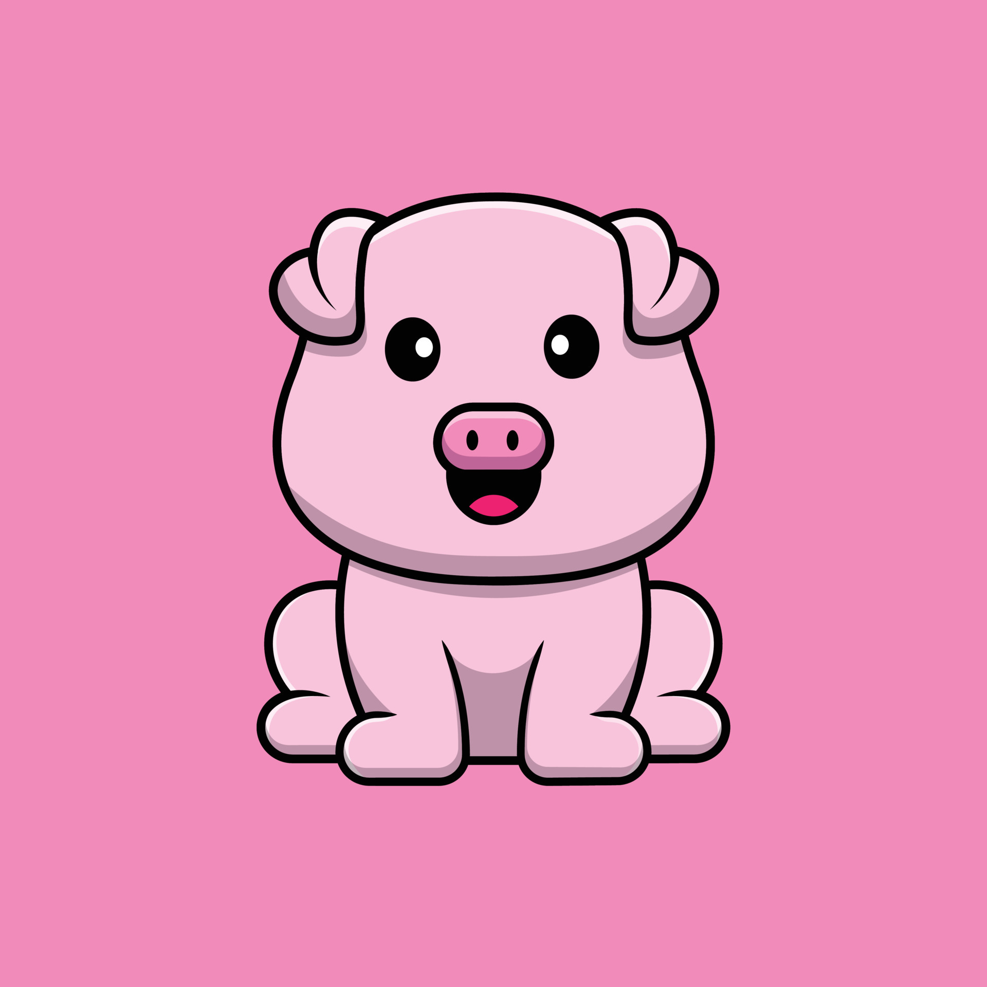 Premium Vector  Cute piggy illustration.