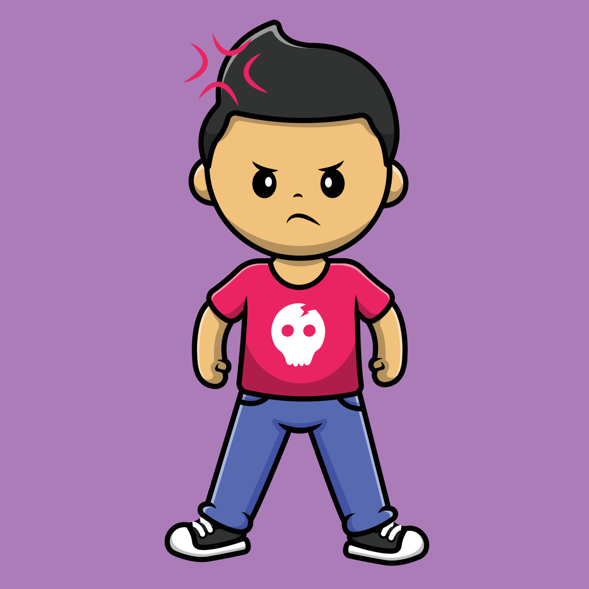 Cute Angry Boy Cartoon Vector Icon Illustration. People Icon Concept  Isolated Premium Vector. 7813366 Vector Art at Vecteezy