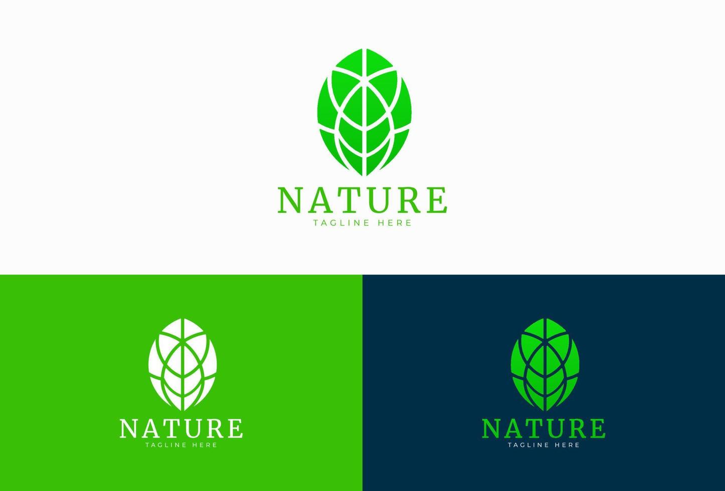 el diseño del logotipo de la naturaleza con color verde, se puede utilizar como símbolo, identidad de marca, logotipo de la empresa, etc. vector