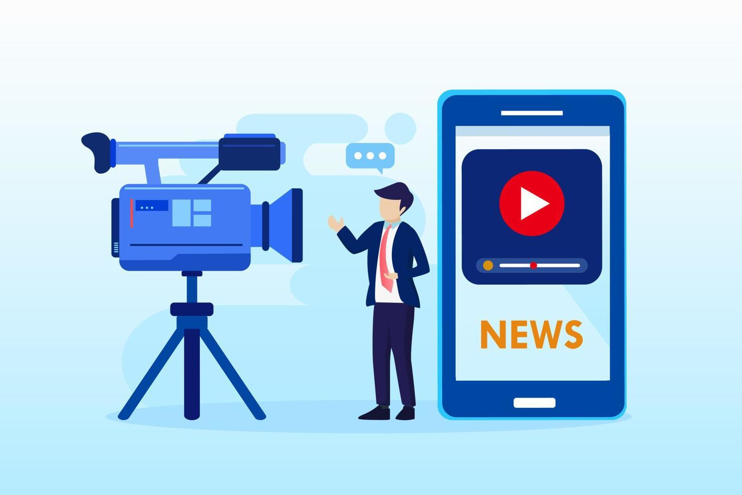 News app landing page website illustration flat vector template.