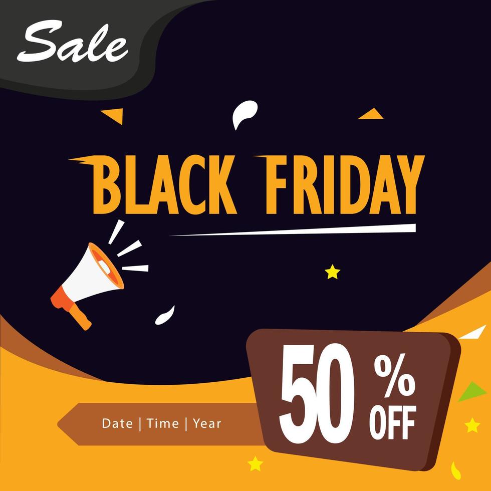 Black friday sale. Conceptual Design illustration, Flat vector template style Suitable for Web Landing Pages.