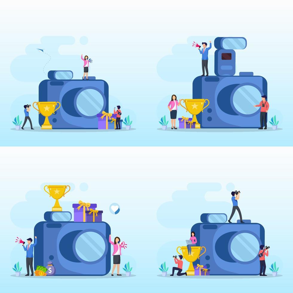 Photography competition illustration flat vector template