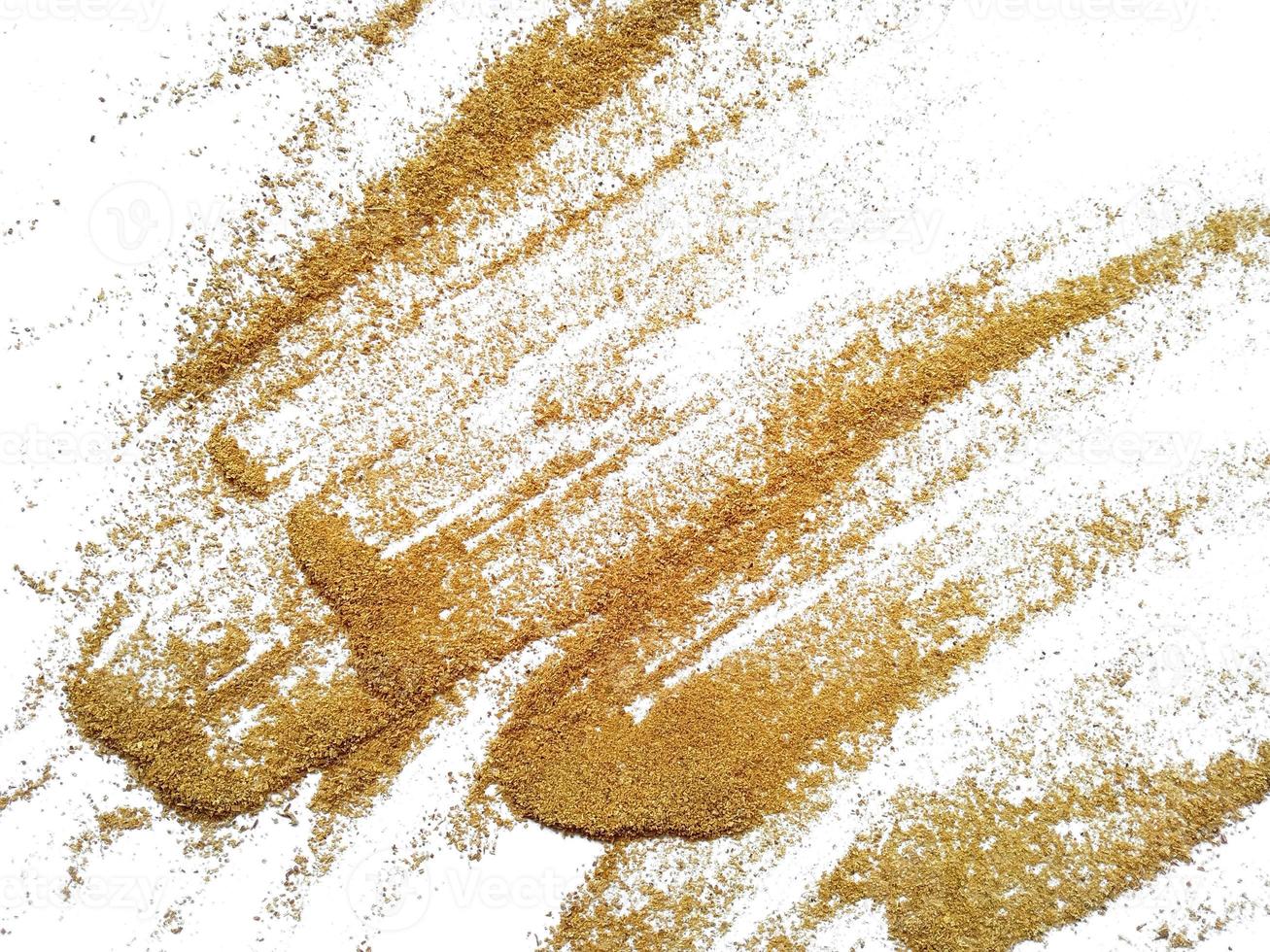 Wood sawdust.Pile of wood shavings or wood powder isolated on white background photo