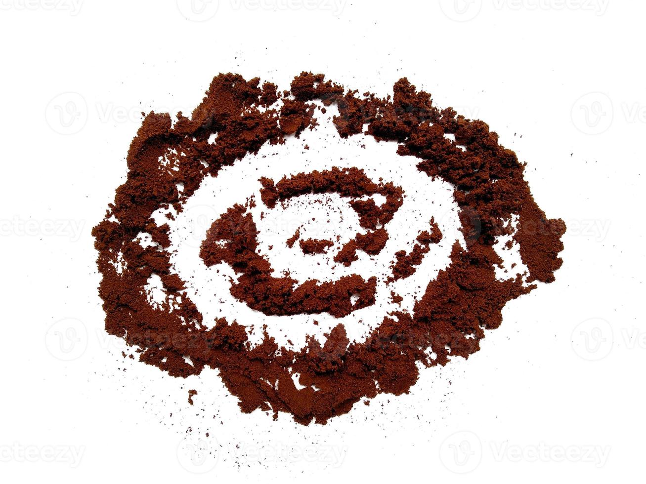 Coffee powder on white background photo