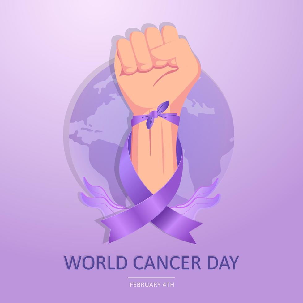 concepto del día mundial del cáncer. estilo de plantilla de vector plano adecuado para páginas de destino web.