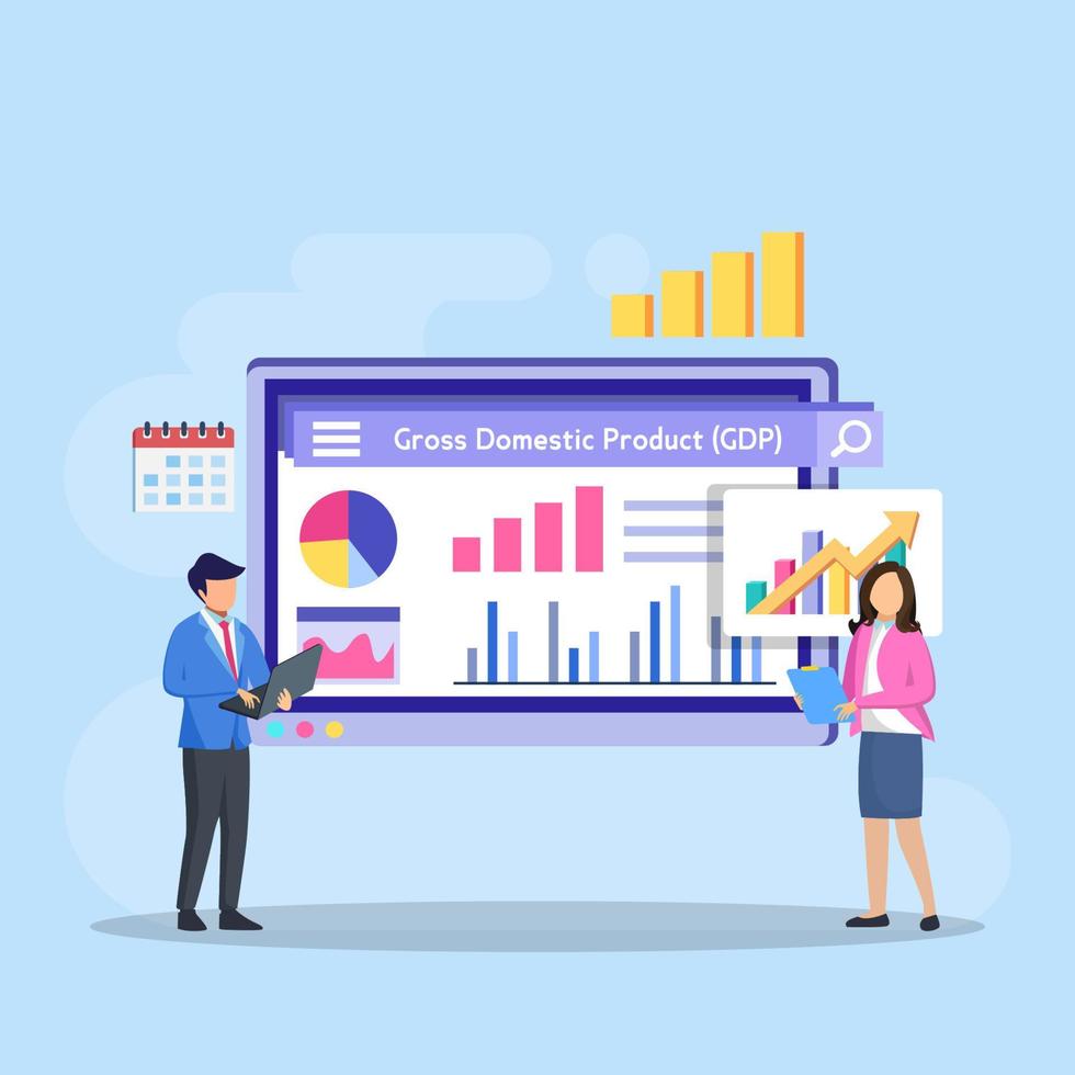 Gross domestic product or GDP statistic concept vector. vector