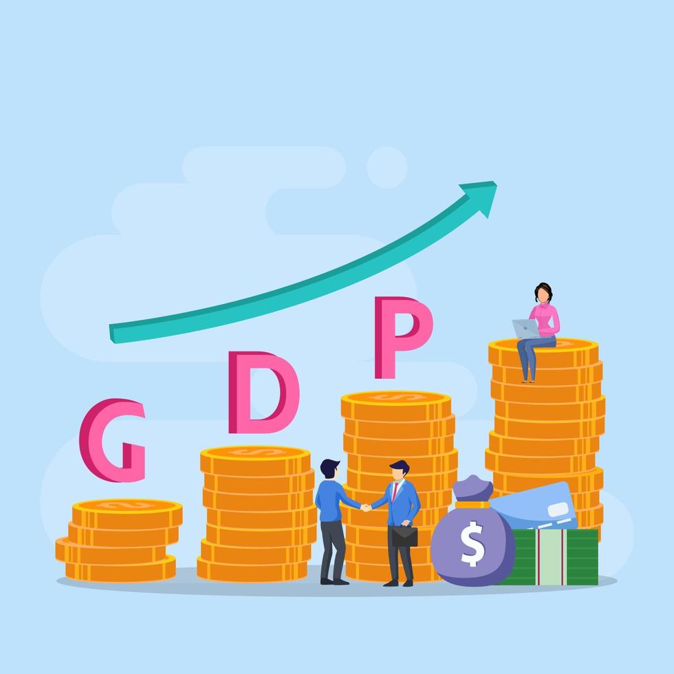 Gross domestic product or GDP statistic concept vector. vector
