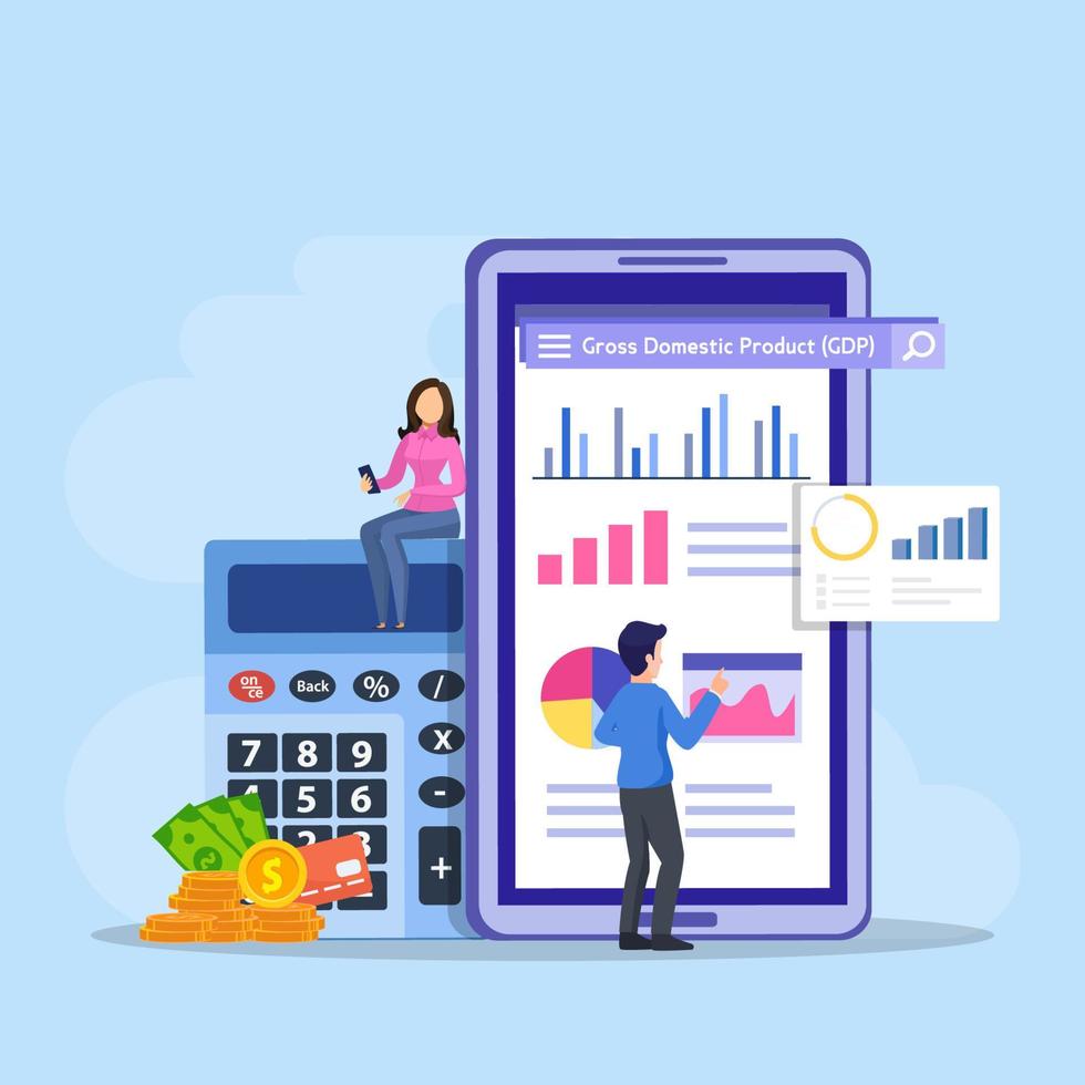 Gross domestic product or GDP statistic concept vector. vector