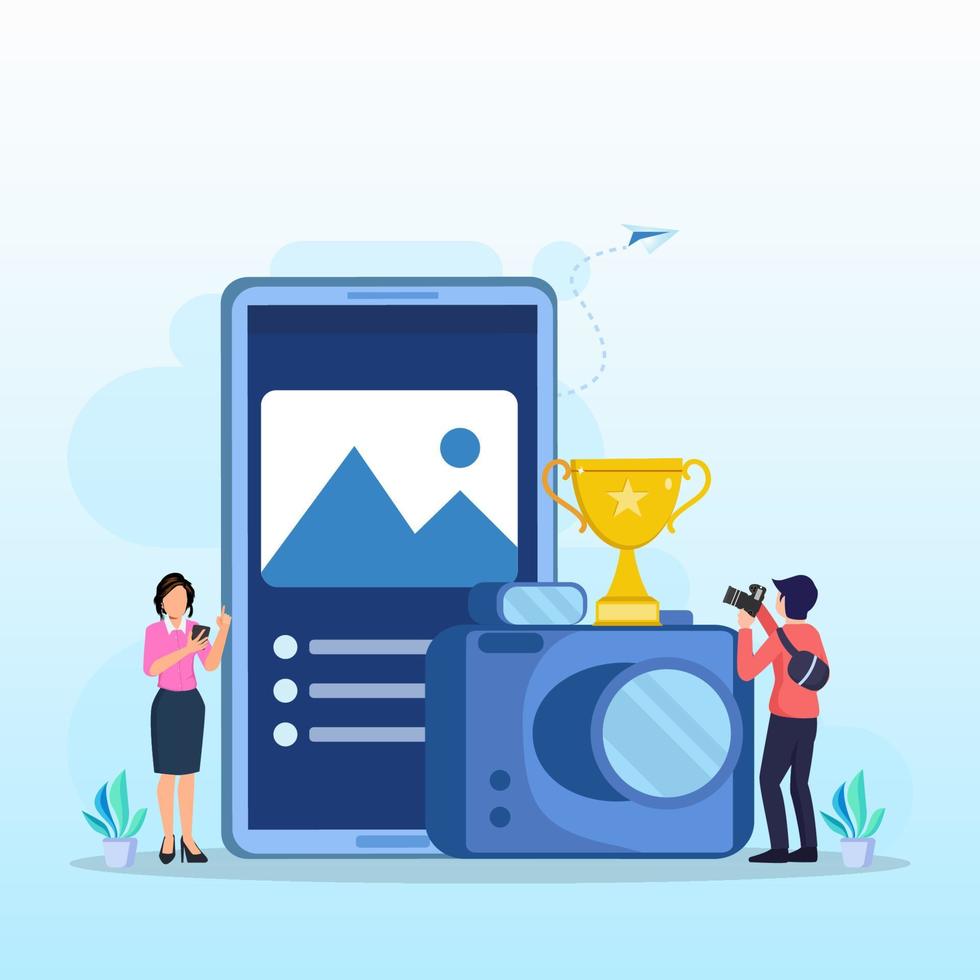 Photography competition illustration flat vector template