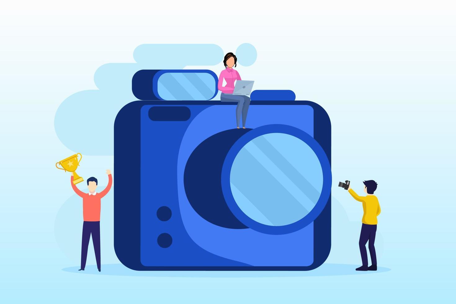 Photography competition illustration flat vector template