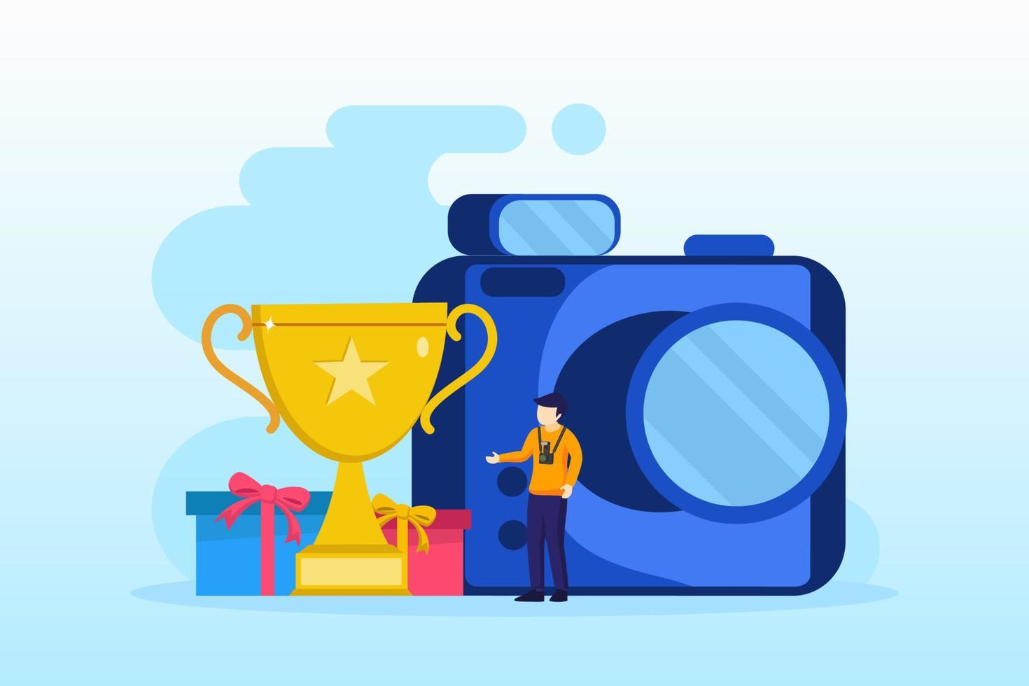 Photography competition illustration flat vector template