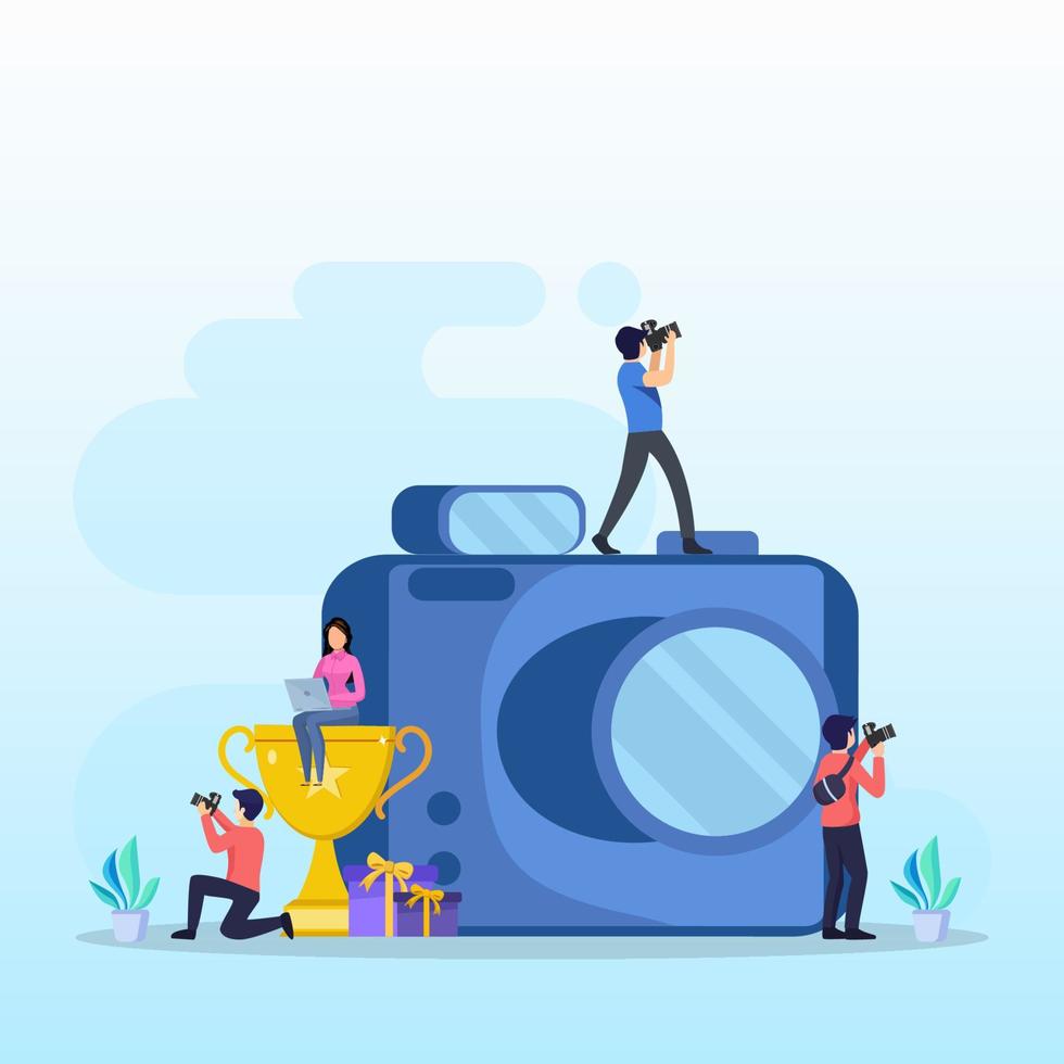 Photography competition illustration flat vector template