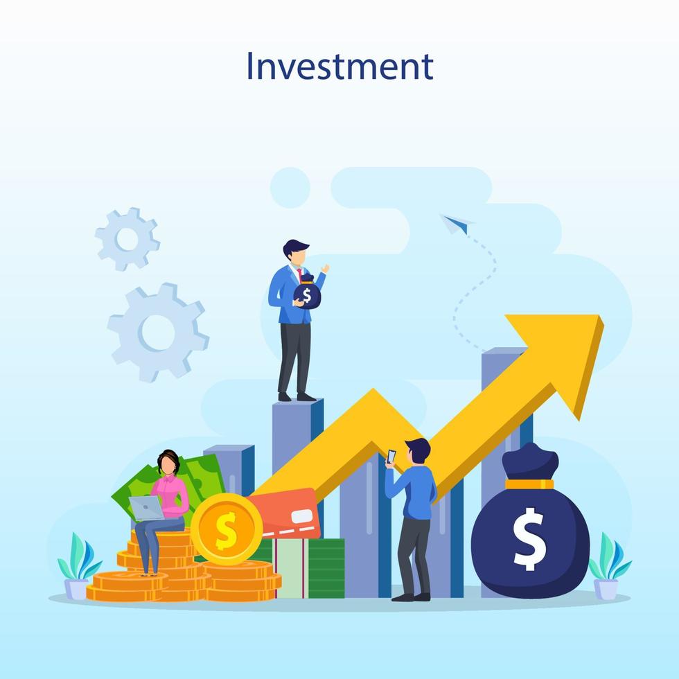 concepto de inversión empresarial. el crecimiento financiero se eleva hacia el éxito. vector