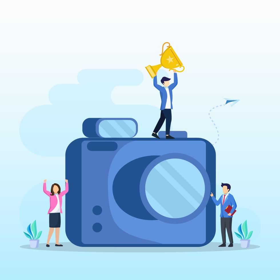 Photography competition illustration flat vector template